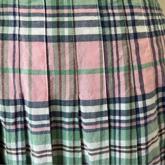Brooks Brothers Pink Blue Green Plaid Pleated Mini Skirt Women’s Size 6 - Picture 3 of 7